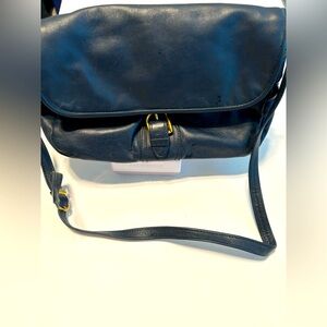 Blue Leather Shoulder Handbag Super Lightweight Versatile